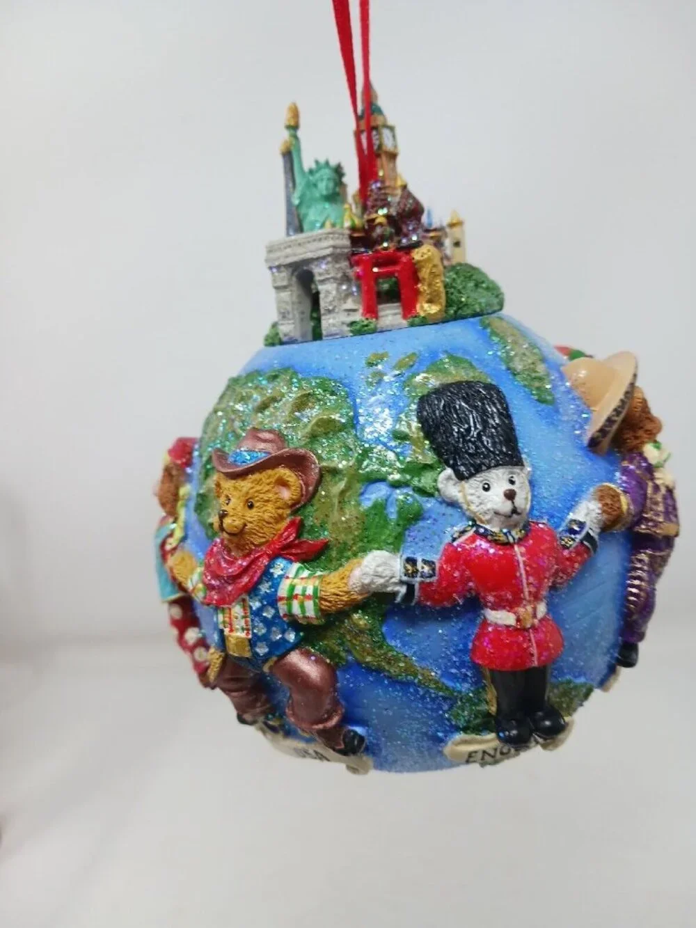 Christopher Radko Teddies Around The World Christmas Ornament In Box 2002 #5-5
